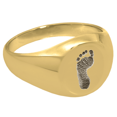 Footprint 14k Gold Cremation Ring